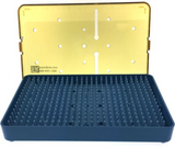 Instrument Sterilization Tray, with Silicone Mat, Amber Lid