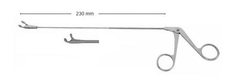 Micro Laryngeal Cup Forcep, angled up, 2.0mm, 8¾"