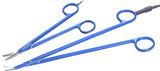ELMED BIPOLAR SURGICAL SCISSORS, CURVED METZENBAUM, HEAVY DUTY SYNTHETIC BLUE INSULATION,TIP STYLE A - 1/2 OUTSIDE BLADE